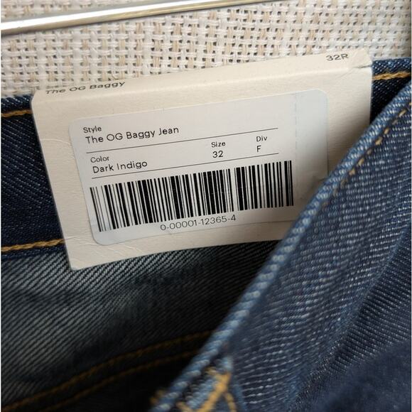 NWT Everlane The OG Baggy High-rise Wide Leg Jeans in Dark Indigo, size 32R - Picture 4 of 10